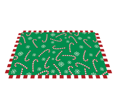 Zöld candy cane karácsonyi asztali szőnyeg - TenStickers