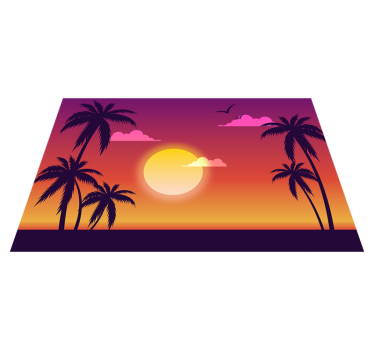 Modern tányéralátétek trópusi naplementével - TenStickers