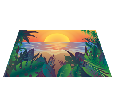 Retro sun beach 70-es évek vinyl alátétek - TenStickers