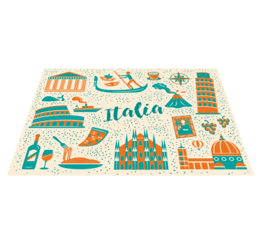 Leghíresebb ikonjai olasz étterem vinyl placemats - TenStickers