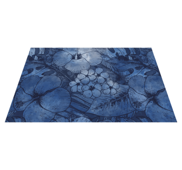 Kék akvarell virágok modern vinyl placemats - TenStickers