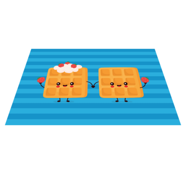 Boldog waffle barátok tányéralátétek gyermekek - TenStickers
