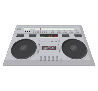 Retro boombox stílus tányéralátétek eredeti - TenStickers