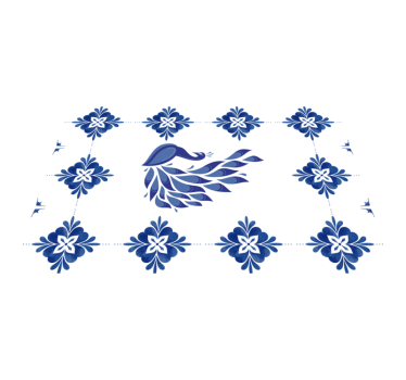 Delftware páva eredeti bakelitlemezek - TenStickers