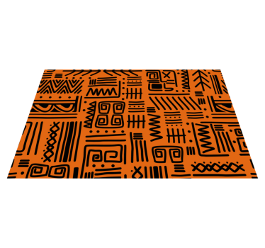 Fekete és narancssárga etnikai afrikai texturált vinil alátétek - TenStickers