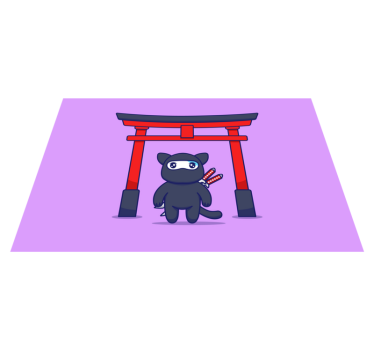 Aranyos ninja karakter - tányéralátétek eredeti - TenStickers
