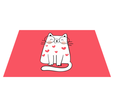 Kedves, mosolygós macska gyerek asztali szőnyeg - TenStickers
