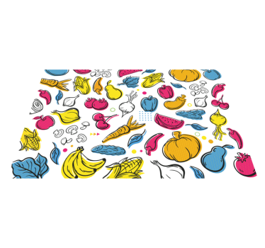 Színes zöldségmintás tányéralátétek eredeti - TenStickers
