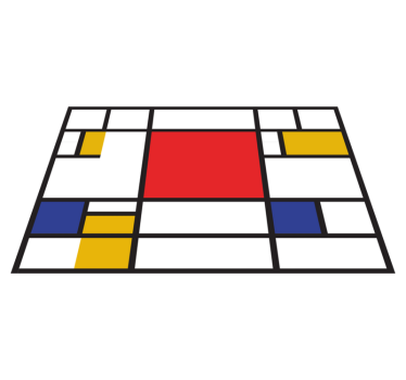 Mondrian geometrikus művészet eredeti vinyl placemats - TenStickers