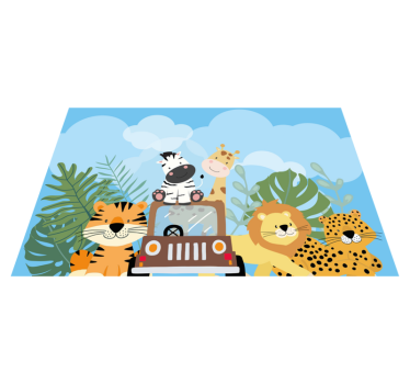 Szafari állatok szett zebra oroszlán és zsiráf vinil alátétekkel - TenStickers