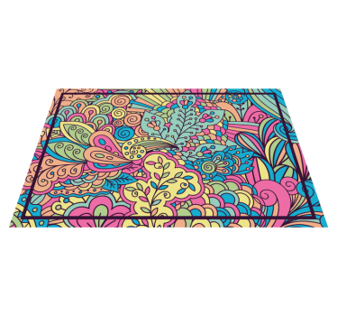 Absztrakt színes növényzet otthoni vinyl placemats - TenStickers