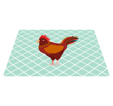 Bájos kakas illusztráció - tányéralátétek eredeti - TenStickers