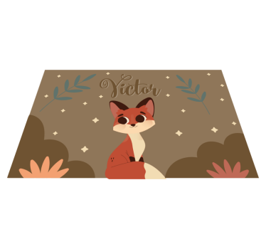 Aranyos róka fiú névvel gyerek asztali szőnyeg - TenStickers
