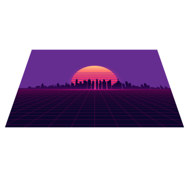 Vaporwave sunset 80-as évek stílusú eredeti vinil alátétek - TenStickers
