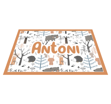 Skandináv erdő állatokkal gyerek asztali szőnyeg - TenStickers