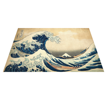 Hokusai kanagawa hullám téglalap alakú alátétek - TenStickers