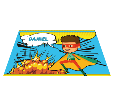 Tányéralátétek névvel komikus szuperhős - TenStickers
