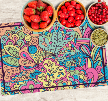 Absztrakt színes növényzet otthoni vinyl placemats - TenStickers