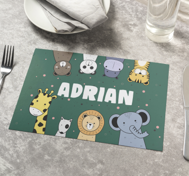 állat rajzfilmek névre szabott asztali szőnyegekkel - TenStickers