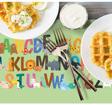 Állatos abc tányéralátétek gyermekeknek - TenStickers
