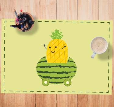 Ananász dinnye jármű tányéralátétek gyermekeknek - TenStickers