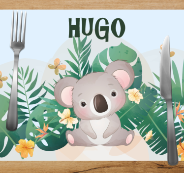 Aranyos koala fiú nevű gyerek asztali szőnyeg - TenStickers