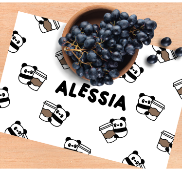 Aranyos panda karakterek tányéralátétek gyermekeknek - TenStickers