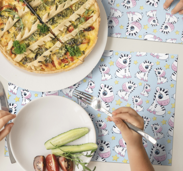 Aranyos zebra mintás tányéralátétek gyermekeknek - TenStickers