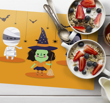 Boldog boszorkány múmia és vámpírok halloween asztali szőnyegek - TenStickers