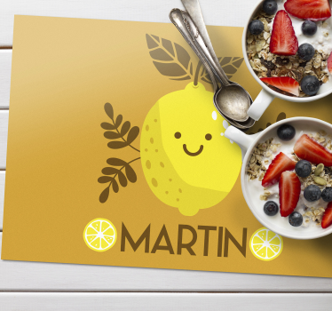 Boldog citrom illusztráció - tányéralátétek gyermekek - TenStickers