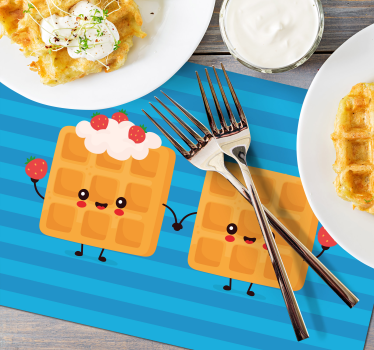 Boldog waffle barátok tányéralátétek gyermekek - TenStickers