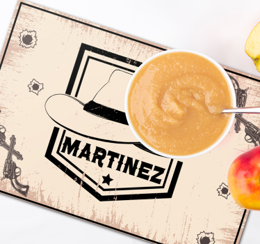Cowboy kalap névvel ellátott vinyl placemats - TenStickers