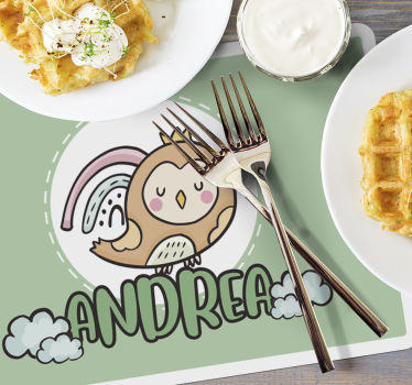 Cuki baglyos gyermek tányéralátétek - TenStickers
