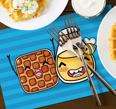 Cuki waffel és méz tányéralátétek gyermekeknek - TenStickers