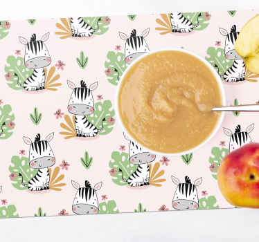 Cuki zebra mintás tányéralátétek gyermekeknek - TenStickers