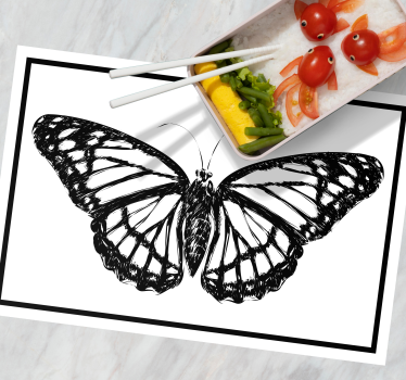 Elegáns pillangó illusztráció tányéralátétek eredeti - TenStickers