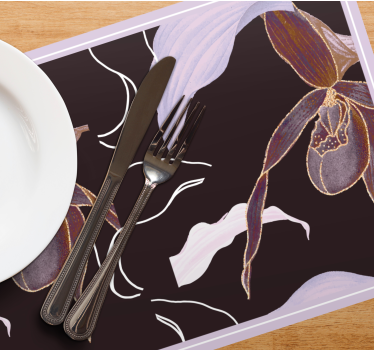Elegáns tányéralátétek orchidea virágmintával - TenStickers