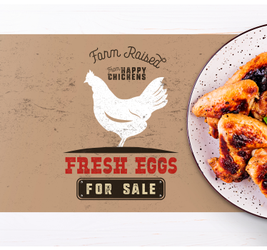 Eredeti tányéralátétek friss farmról származó csirke - TenStickers