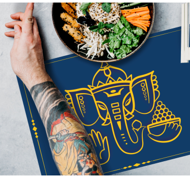Eredeti tányéralátétek hagyományos ganesha mintával - TenStickers