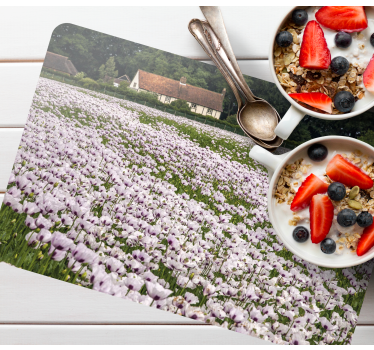Fehér pipacs mező elegáns asztali matracok - TenStickers