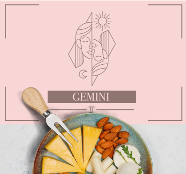 Gemini rózsaszín kártya állatöv jel design otthoni vinil alátétek - TenStickers