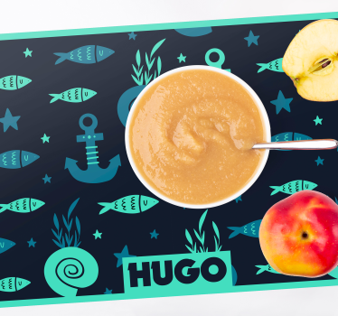 Hal és horgony a tengeri halak alátétjei alatt - TenStickers