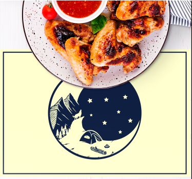 Hegyi kemping jelenet tányéralátétek eredeti - TenStickers