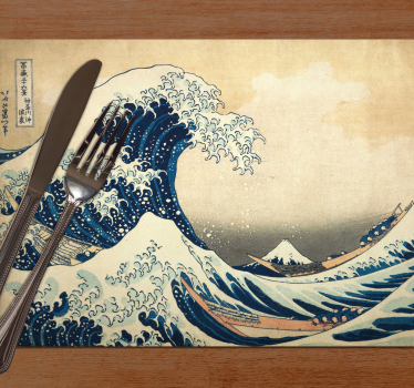Hokusai kanagawa hullám téglalap alakú alátétek - TenStickers