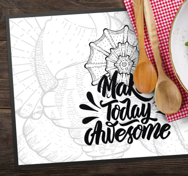 Kagyló motívum és szöveges idézet vinyl placemats - TenStickers