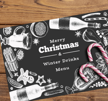 Karácsonyi menü étterem vinyl placemats - TenStickers