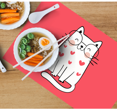 Kedves, mosolygós macska gyerek asztali szőnyeg - TenStickers