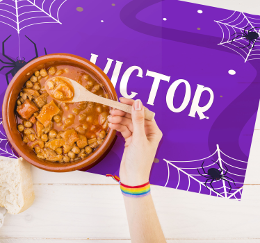 Kísérteties pókfonalak tányéralátétek halloween - TenStickers
