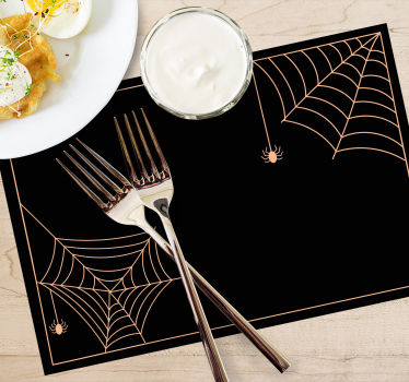 Klasszikus pókháló a fekete háttér halloween asztali szőnyeg - TenStickers