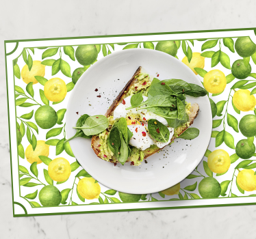 Mantel citrom és lime keret citrus asztali szőnyeg - TenStickers